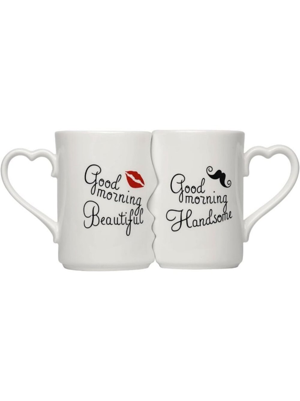 Couple Kissing Mugs Set - Ceramic Coffee Cups for Anniversary, Wedding, Birthday
